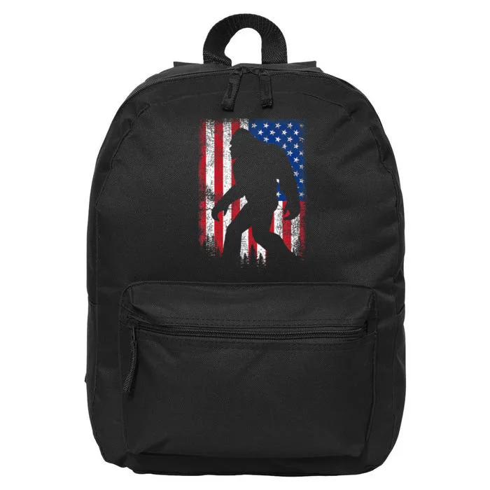 Bigfoot 4th Of July American USA Flag Patriotic Veterans Day 16 in Basic Backpack