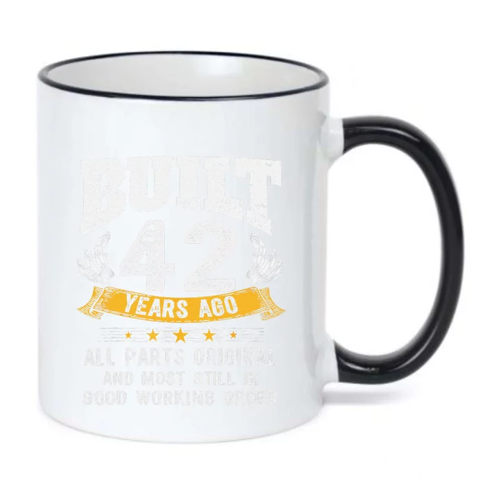 Built 42 Years Ago All Parts Original 42nd Birthday Retro Black Color Changing Mug