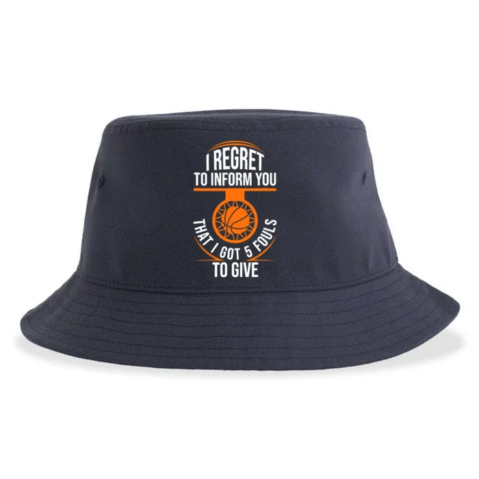 Basketball 5 Fouls Quote - Funny Basketball Sustainable Bucket Hat