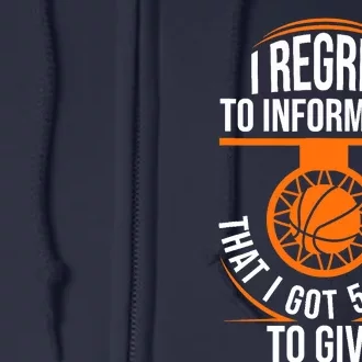 Basketball 5 Fouls Quote - Funny Basketball Full Zip Hoodie