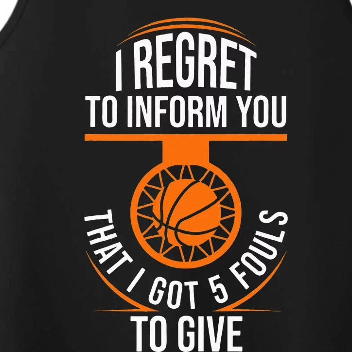 Basketball 5 Fouls Quote Funny Basketball Performance Tank