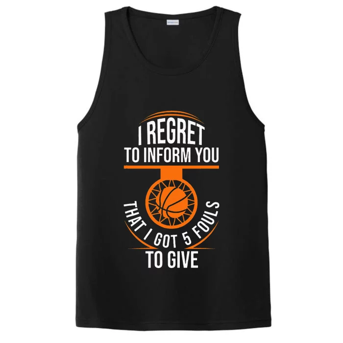 Basketball 5 Fouls Quote Funny Basketball Performance Tank