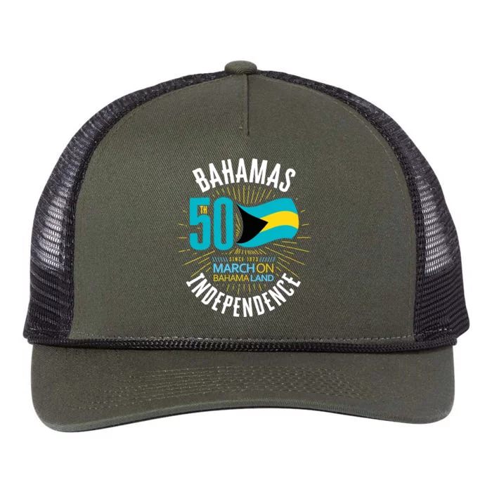 Bahamas 50th Independence Bahamian Flag Nassau Bahamas Flag Retro Rope Trucker Hat Cap