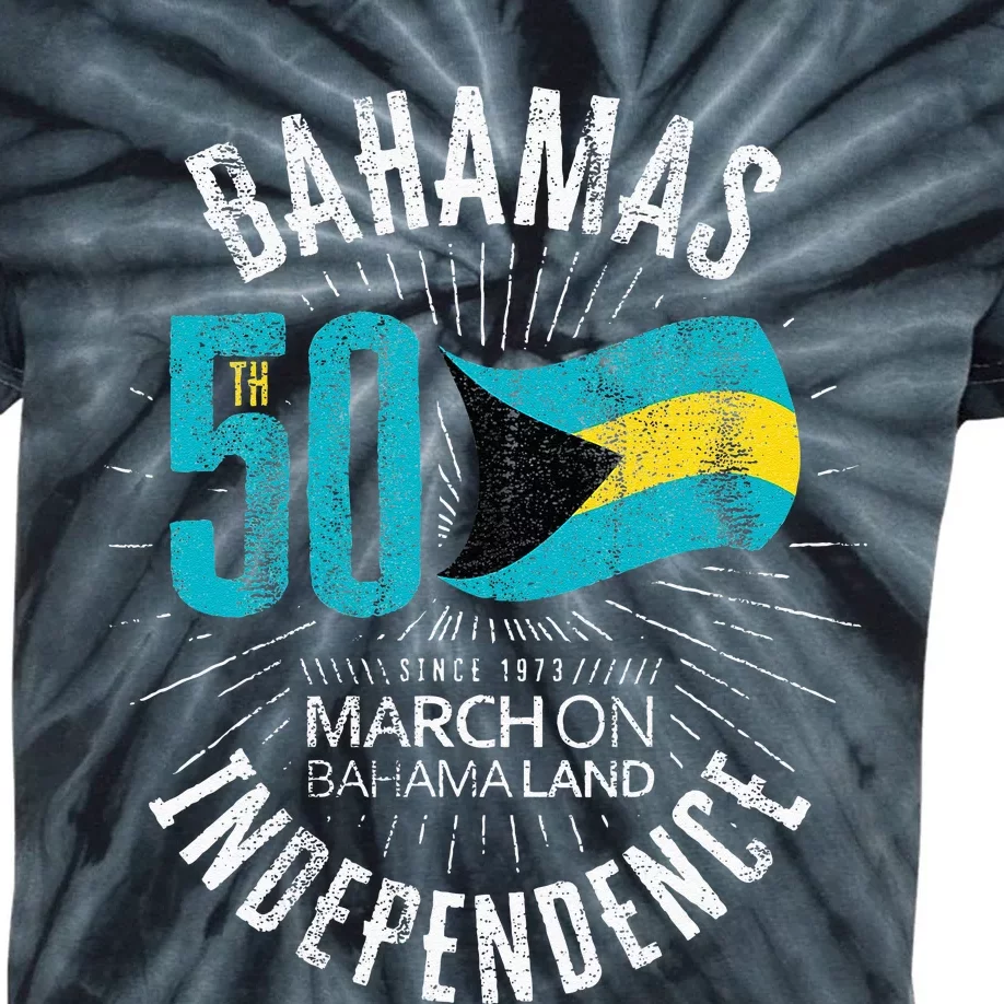 Bahamas 50th Independence Bahamian Flag Nassau Bahamas Flag Kids Tie-Dye T-Shirt