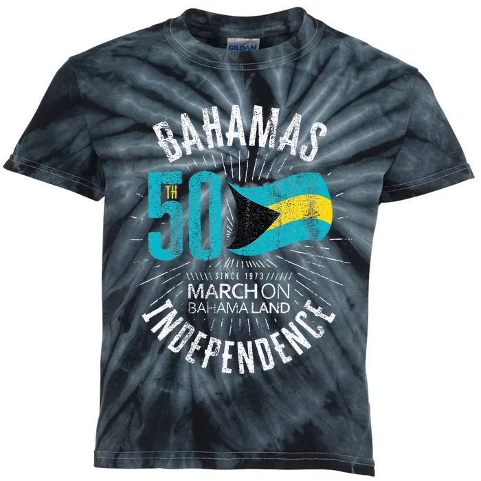 Bahamas 50th Independence Bahamian Flag Nassau Bahamas Flag Kids Tie-Dye T-Shirt