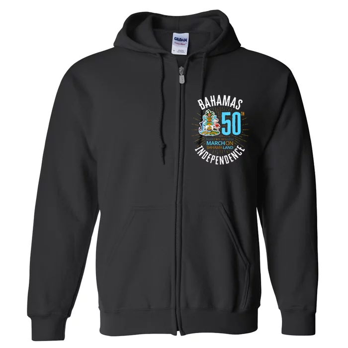 Bahamas 50th Independence Bahamian Flag Nassau Bahamas Flag Full Zip Hoodie