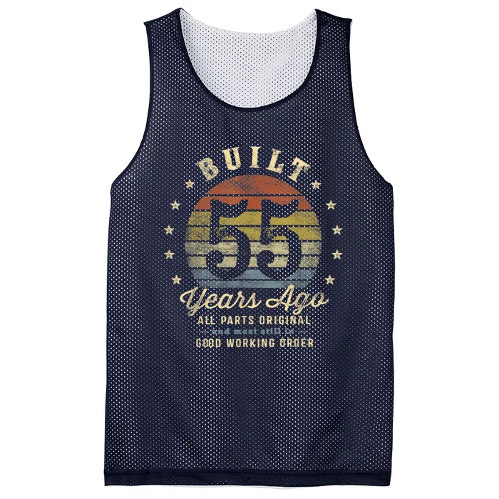 Built 55 Years Ago - All Parts Original Gifts 55th Birthday Mesh Reversible Basketball Jersey Tank