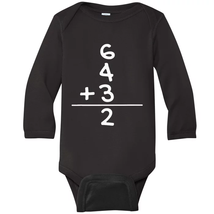 Baseball 6 4 3 Double Play Turn Two Gift Baby Long Sleeve Bodysuit