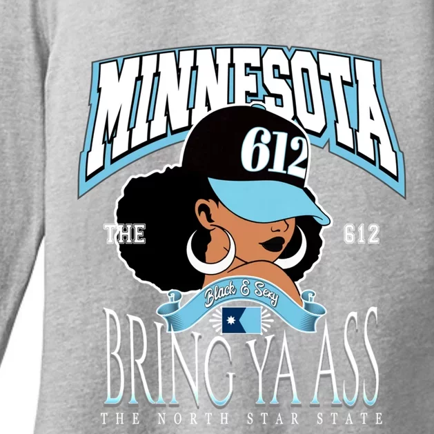 Bold 612 Afro Queen Design Minnesota Bring Ya Ass Funny Gift Womens CVC Long Sleeve Shirt