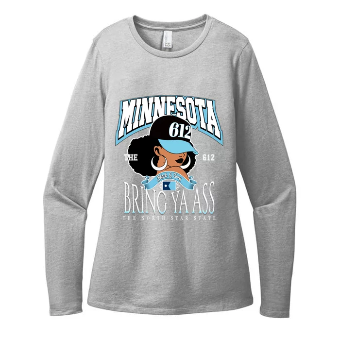 Bold 612 Afro Queen Design Minnesota Bring Ya Ass Funny Gift Womens CVC Long Sleeve Shirt