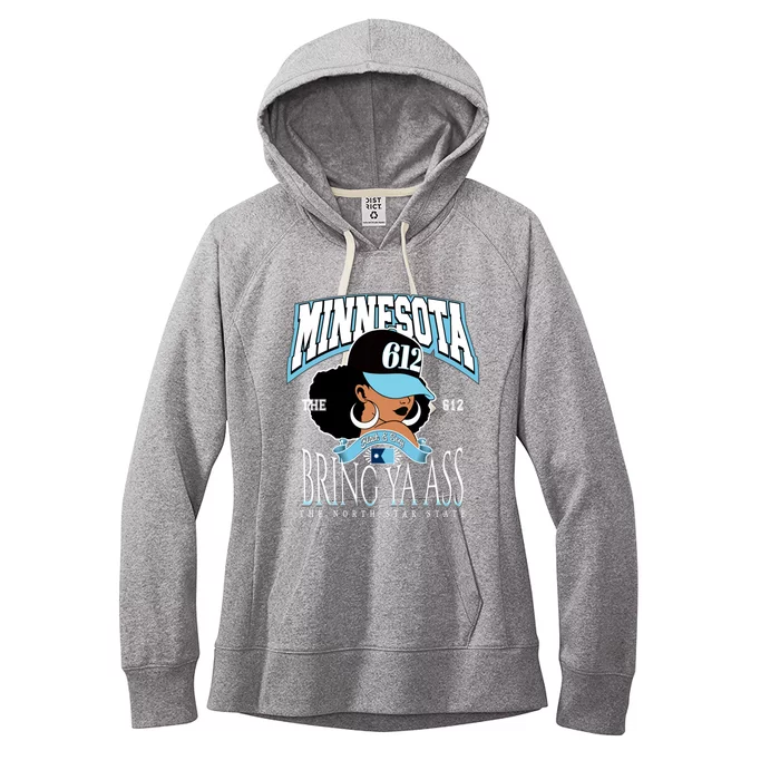 Bold 612 Afro Queen Design Minnesota Bring Ya Ass Funny Gift Women's Fleece Hoodie