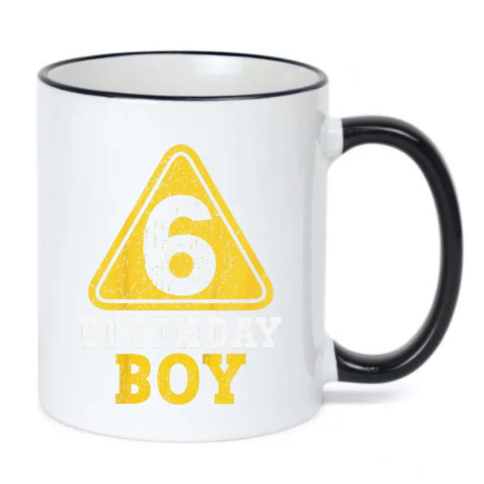 Birthday 6 Six Construction Sign 6th Birthday Black Color Changing Mug