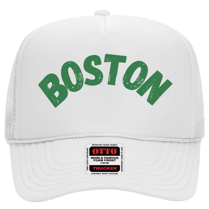 Boston High Crown Mesh Trucker Hat