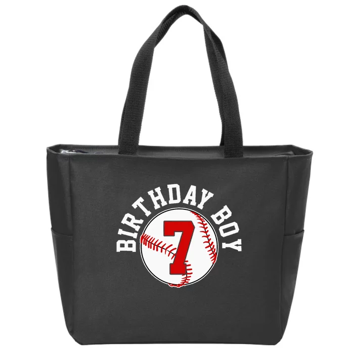 Baseball 7th Birthday Party 7 Years Old Gift Zip Tote Bag