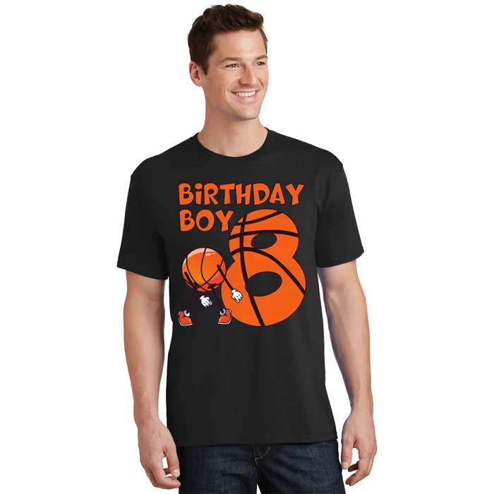 Basketball 8th Birthday Boy Basketball Player 8 Year Old Boy T-Shirt