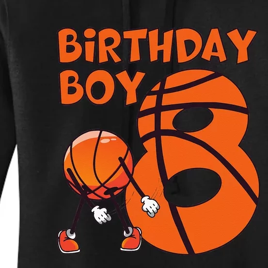 Basketball 8th Birthday Boy Basketball Player 8 Year Old Boy Women's Pullover Hoodie