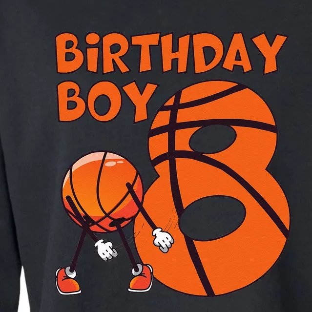 Basketball 8th Birthday Boy Basketball Player 8 Year Old Boy Cropped Pullover Crew