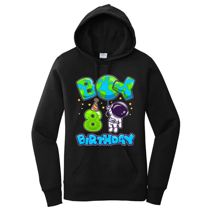 Boy 8th Birthday Birthday Astronaut Boy 8 Years Old Women's Pullover Hoodie