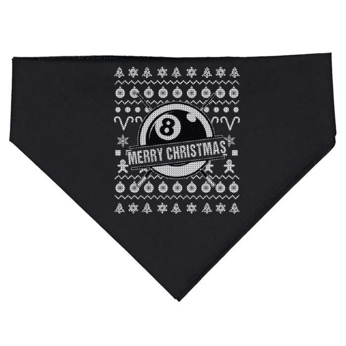 Billiards 8 Ball Ugly Christmas Gift USA-Made Doggie Bandana