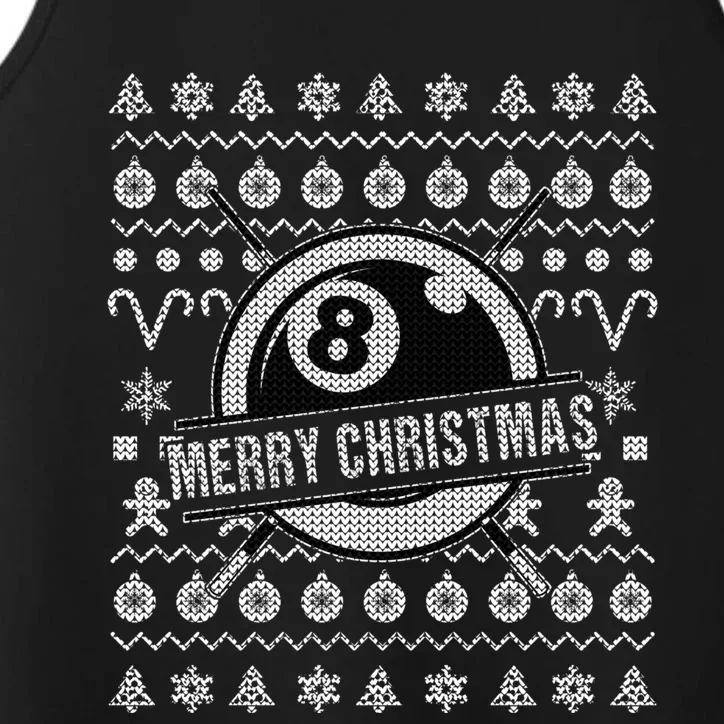 Billiards 8 Ball Ugly Christmas Gift Performance Tank