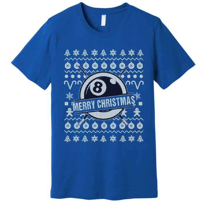 Billiards 8 Ball Ugly Christmas Gift Premium T-Shirt