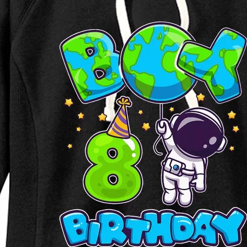 Boy 8th Birthday Birthday Astronaut Boy 8 Years Old Women's Fleece Hoodie