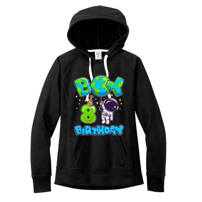 Boy 8th Birthday Birthday Astronaut Boy 8 Years Old Women's Fleece Hoodie