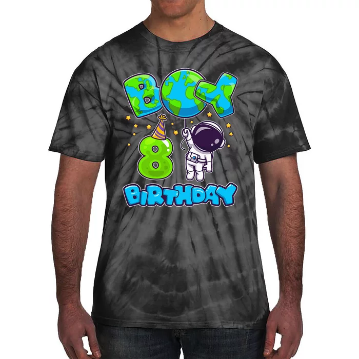 Boy 8th Birthday Birthday Astronaut Boy 8 Years Old Tie-Dye T-Shirt