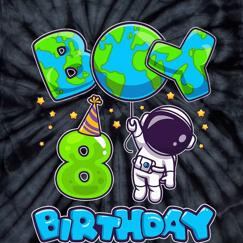 Boy 8th Birthday Birthday Astronaut Boy 8 Years Old Tie-Dye T-Shirt