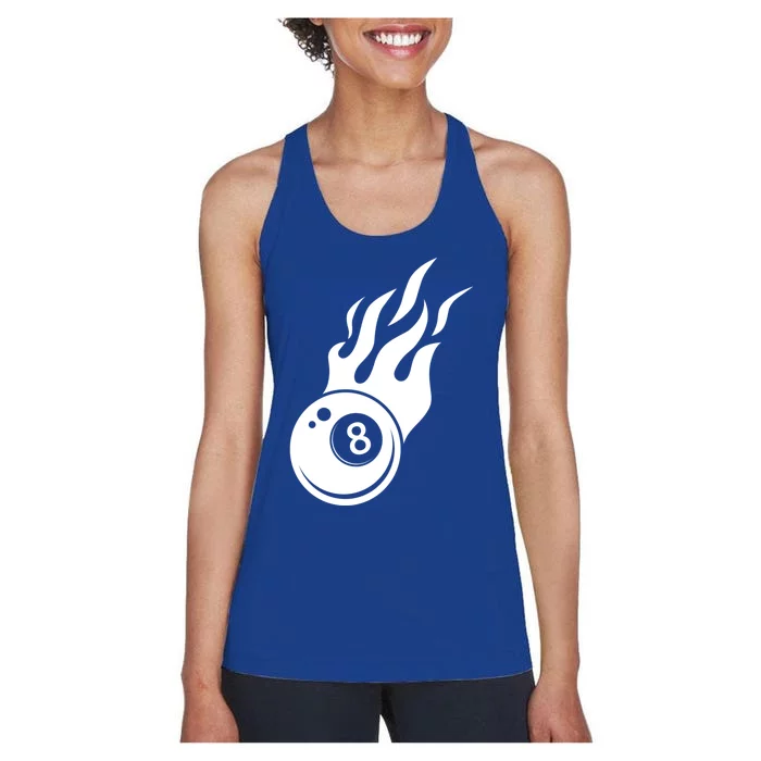 Billiard 8ball Pool Billiard Flame Billiard Ball Flame Funny Gift Women's Racerback Tank