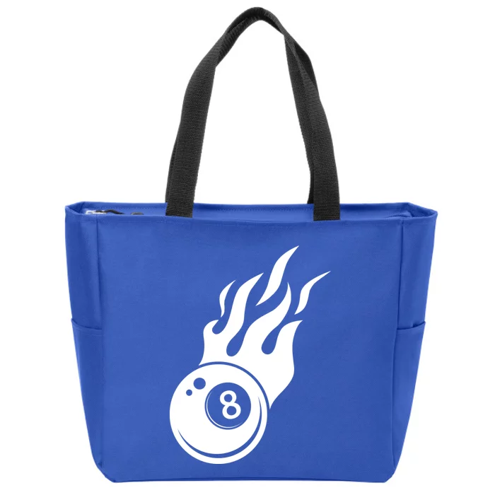 Billiard 8ball Pool Billiard Flame Billiard Ball Flame Funny Gift Zip Tote Bag