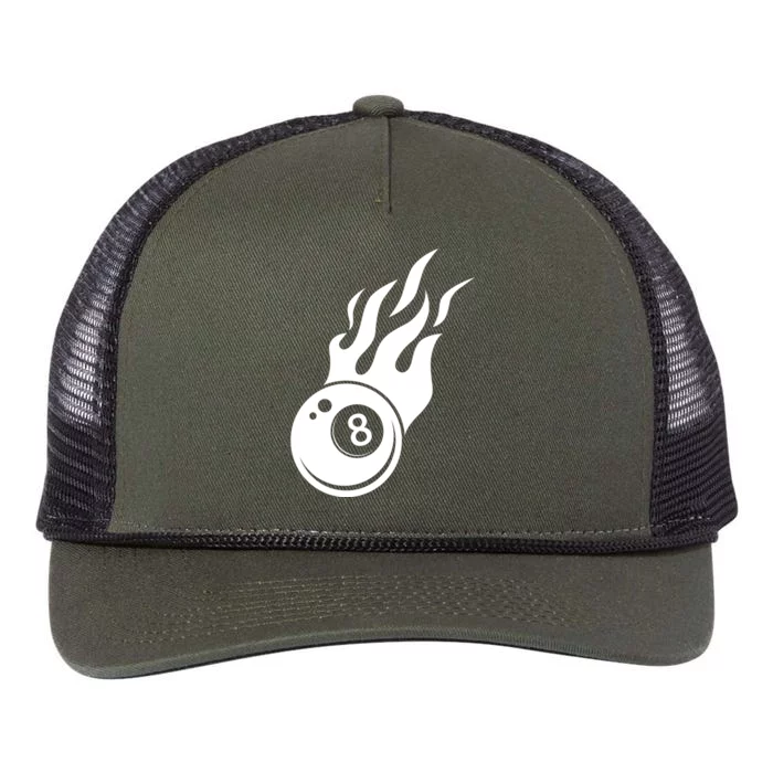 Billiard 8ball Pool Billiard Flame Billiard Ball Flame Funny Gift Retro Rope Trucker Hat Cap