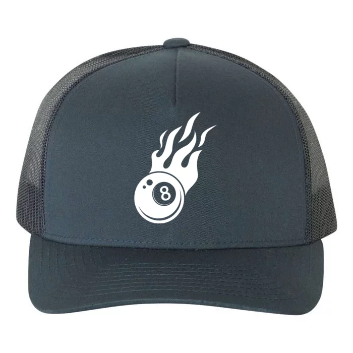 Billiard 8ball Pool Billiard Flame Billiard Ball Flame Funny Gift Yupoong Adult 5-Panel Trucker Hat