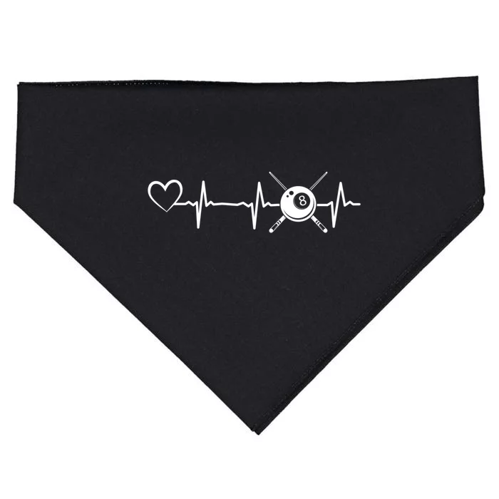 Billiards 8ball Pool Billiard Heartbeat Heart Billiard Gift USA-Made Doggie Bandana