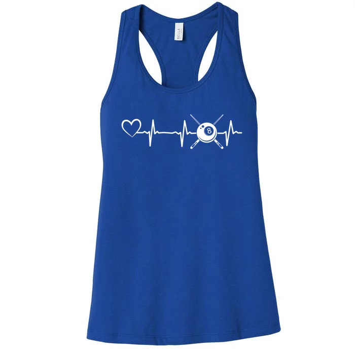 Billiards 8ball Pool Billiard Heartbeat Heart Billiard Gift Women's Racerback Tank