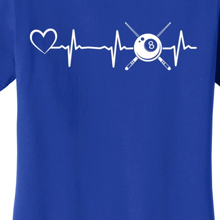 Billiards 8ball Pool Billiard Heartbeat Heart Billiard Gift Women's T-Shirt