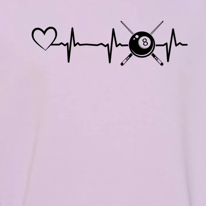 Billiards 8ball Pool Billiard Heartbeat Heart Billiard Gift Garment-Dyed Sweatshirt