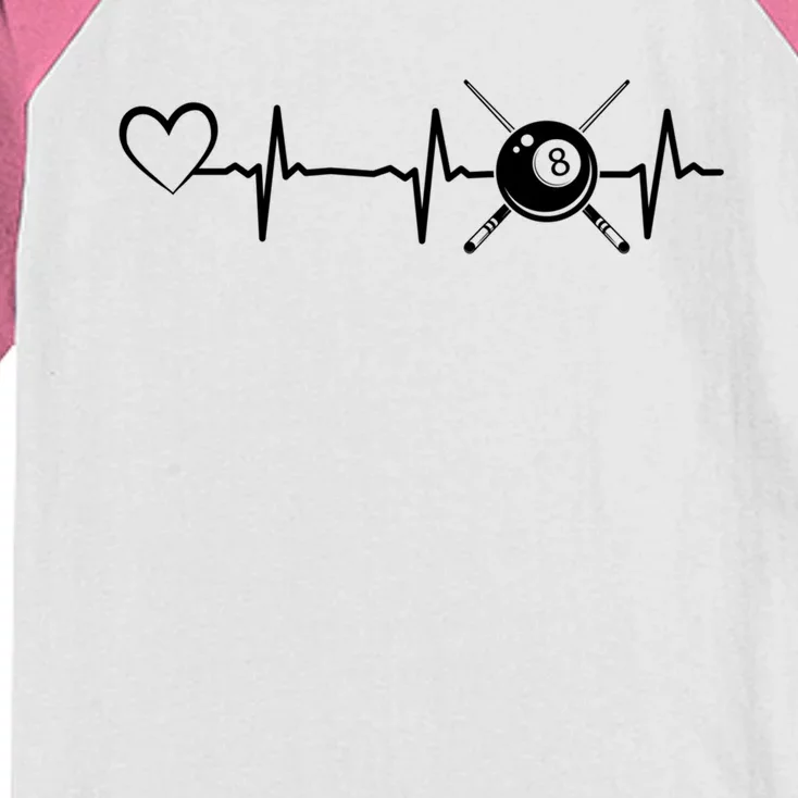 Billiards 8ball Pool Billiard Heartbeat Heart Billiard Gift Kids Colorblock Raglan Jersey