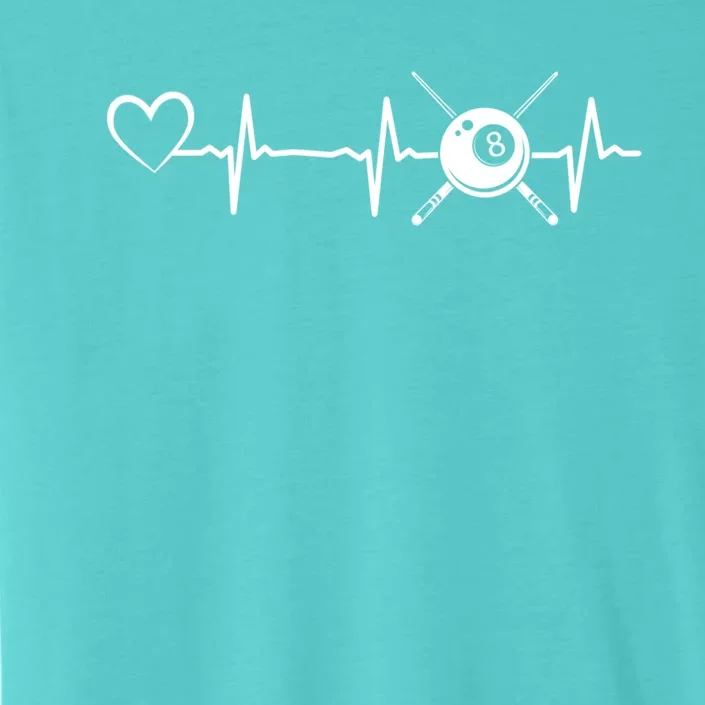 Billiards 8ball Pool Billiard Heartbeat Heart Billiard Gift ChromaSoft Performance T-Shirt