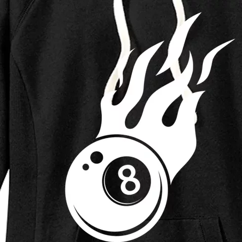 Billiard 8ball Pool Billiard Flame Billiard Ball Flame Cool Gift Women's Fleece Hoodie