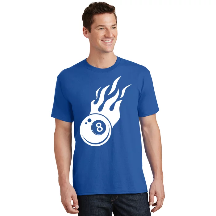 Billiard 8ball Pool Billiard Flame Billiard Ball Flame Cool Gift T-Shirt