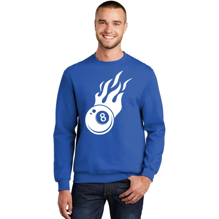 Billiard 8ball Pool Billiard Flame Billiard Ball Flame Cool Gift Tall Sweatshirt