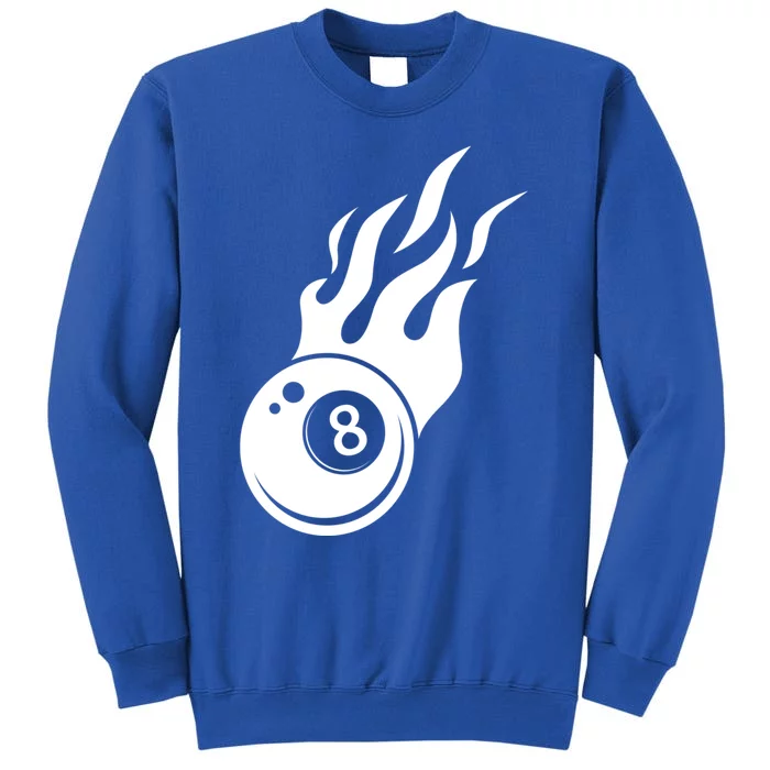 Billiard 8ball Pool Billiard Flame Billiard Ball Flame Cool Gift Tall Sweatshirt