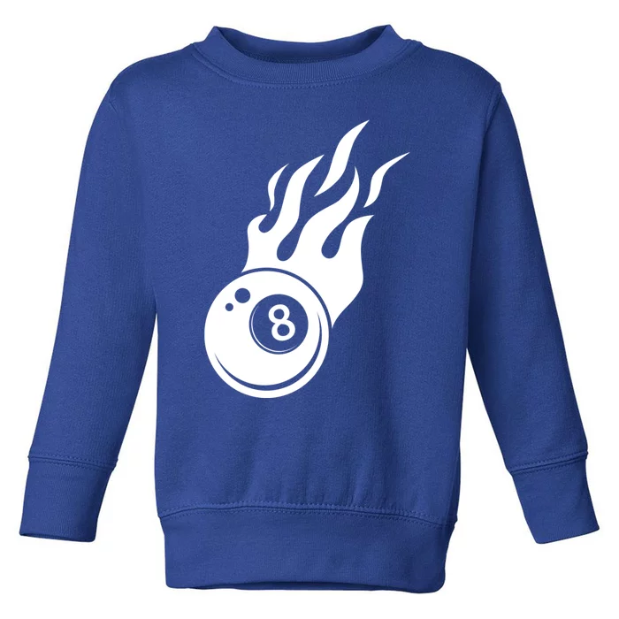 Billiard 8ball Pool Billiard Flame Billiard Ball Flame Cool Gift Toddler Sweatshirt