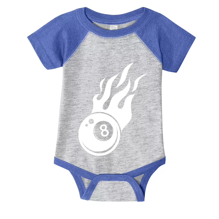 Billiard 8ball Pool Billiard Flame Billiard Ball Flame Cool Gift Infant Baby Jersey Bodysuit