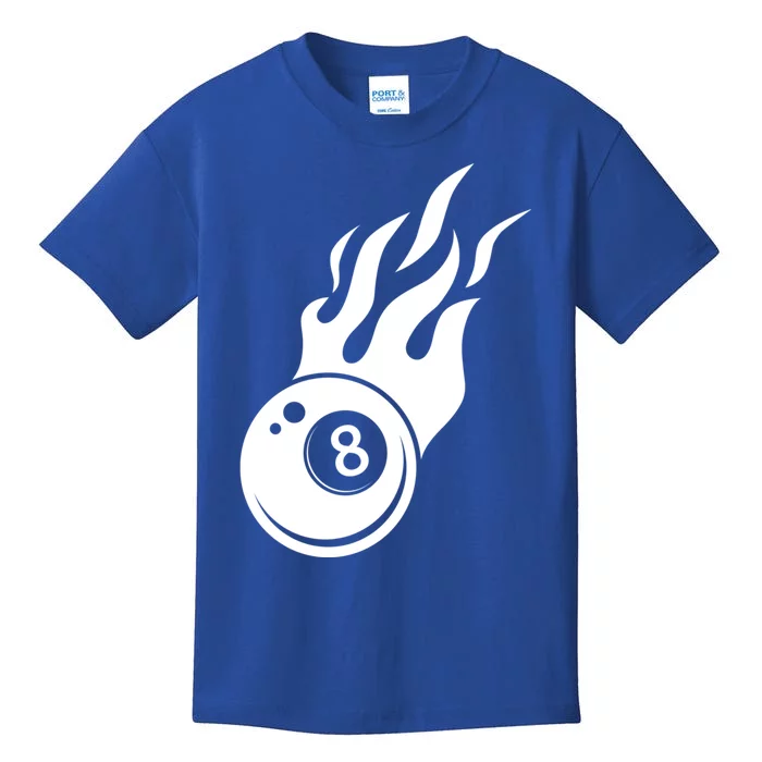 Billiard 8ball Pool Billiard Flame Billiard Ball Flame Cool Gift Kids T-Shirt