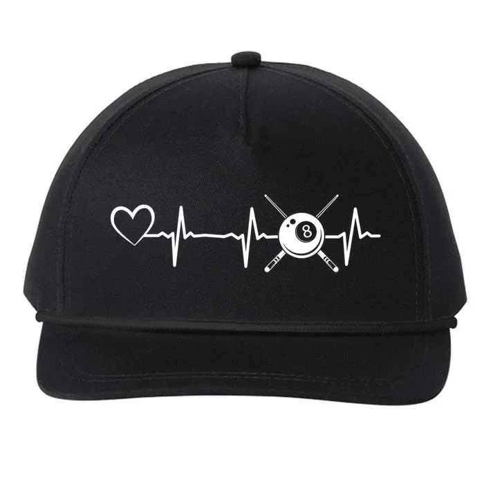 Billiards 8ball Pool Billiard Heartbeat Heart Billiard Gift Snapback Five-Panel Rope Hat