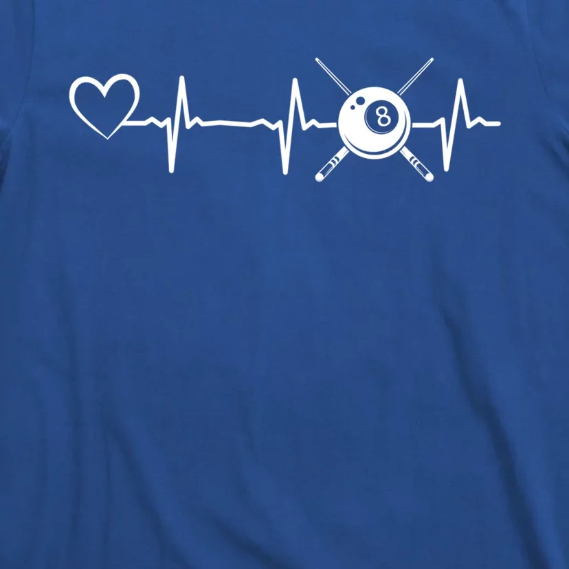 Billiards 8ball Pool Billiard Heartbeat Heart Billiard Gift T-Shirt