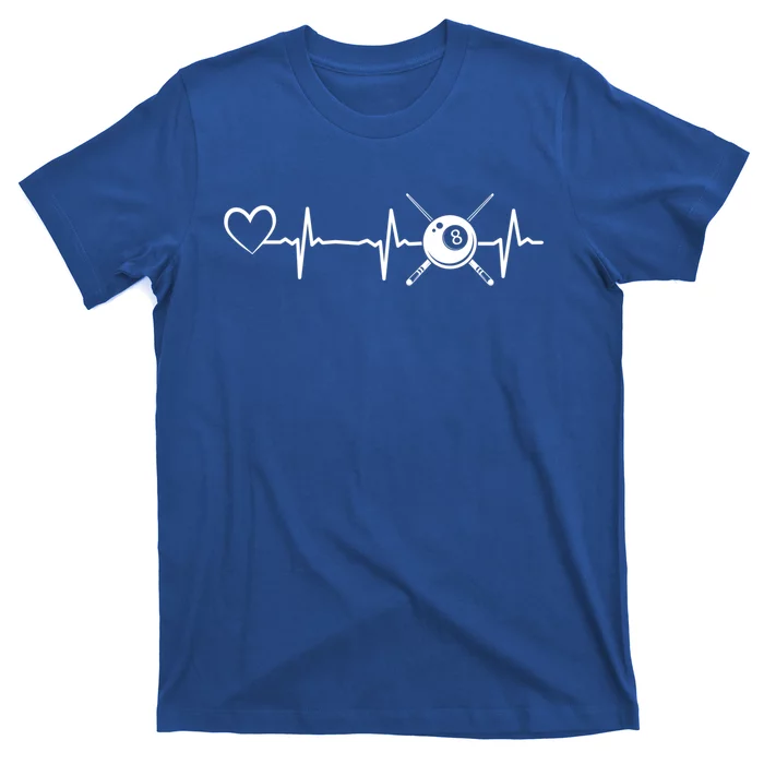 Billiards 8ball Pool Billiard Heartbeat Heart Billiard Gift T-Shirt