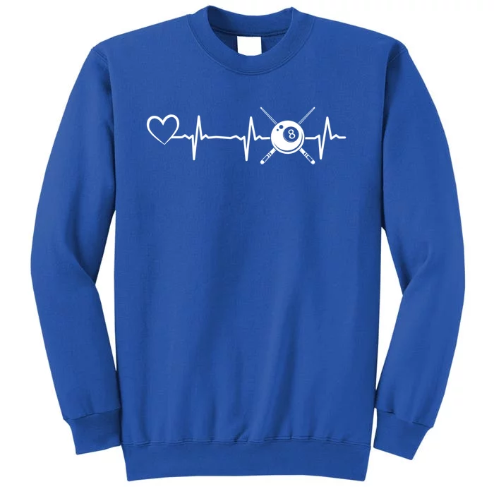 Billiards 8ball Pool Billiard Heartbeat Heart Billiard Gift Tall Sweatshirt